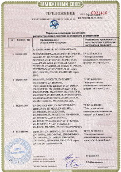 24.03.2019 Тихвин - ЗАО Хиквижн. Приложение к сертификату Взрывазащитные видиокамеры. ТР ТС 020/2011