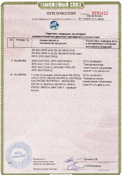24.03.2019 Тихвин - ЗАО Хиквижн. Приложение к сертификату Взрывазащитные видиокамеры. ТР ТС 020/2011